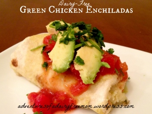Dairy Free Green Chicken Enchiladas