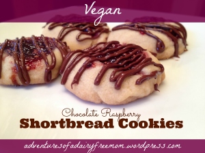 Vegan Chocolate Raspberry Shortbread Cookies