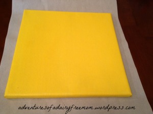 Canvas painted yellow