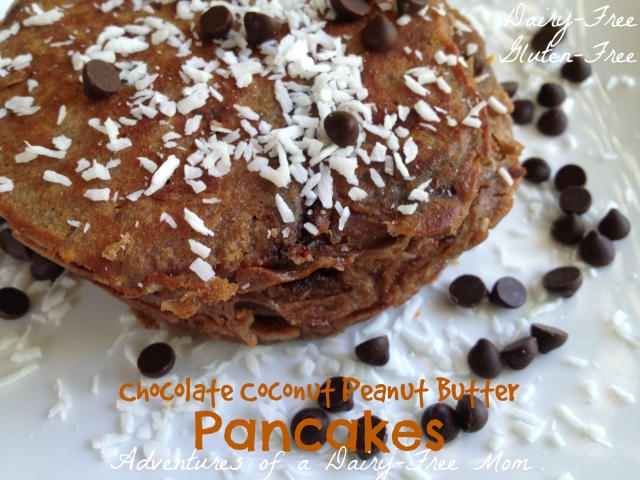 Chocolate Coconut Peanut Butter Pancakes